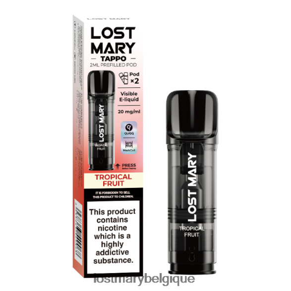 Lost Mary Belgique- dosettes préremplies Lost Mary Tappo - 20 mg - 2pk 6DD84B182 Fruit exotique
