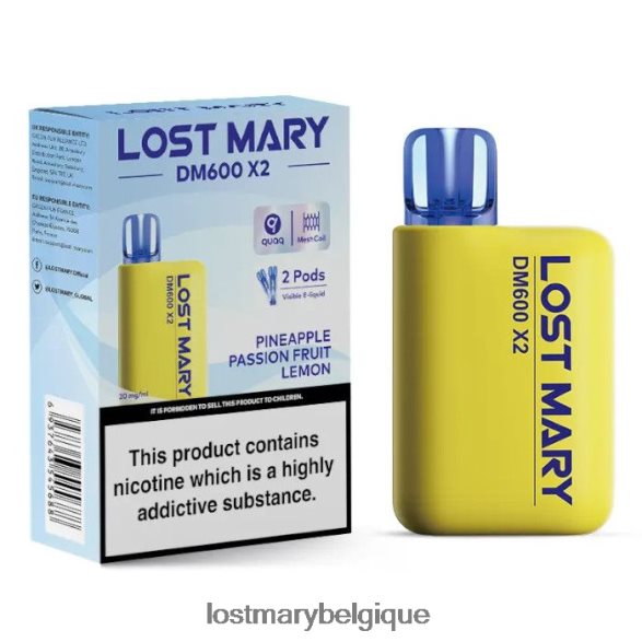 Lost Mary Belgium- perdu mary dm600 x2 vape jetable 6DD84B197 ananas fruit de la passion citron